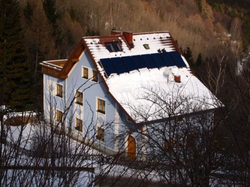 Many of the houses in Semmering used solar panels.